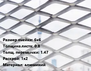 Сетка ЦПВС 6х6 s=0.8 1.47 Раскрой: 1х2 алюминий